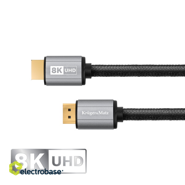Koaksiālo kabeļi 75 Ohm, 50 Ohm un Televīzijas aksesuāri // HDMI, DVI, Audio savienotājkabeļi un aksesuāri // Kabel HDMI-HDMI 2.1 8K 1,8 m Kruger&amp;Matz image 1
