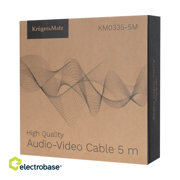 Akustiskais audio sistēmu kabelis un vads. Skaļruņu kabelis // Kabel głośnikowy 5.0 m Kruger&amp;Matz (wtyki banan) image 4