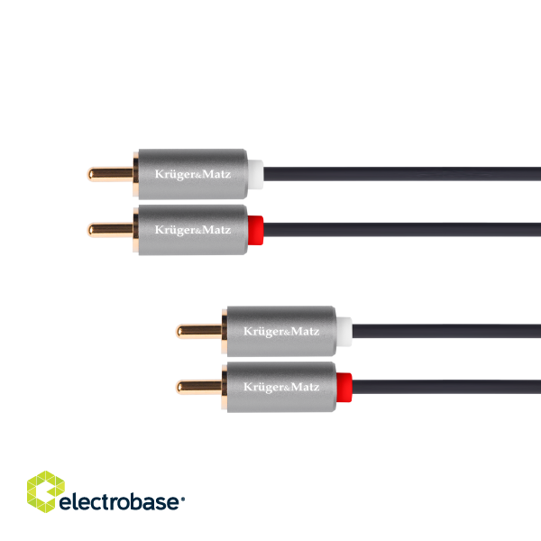 Koaksiālo kabeļi 75 Ohm, 50 Ohm un Televīzijas aksesuāri // HDMI, DVI, Audio savienotājkabeļi un aksesuāri // Kabel 2RCA-2RCA 5m Kruger&amp;Matz Basic image 1