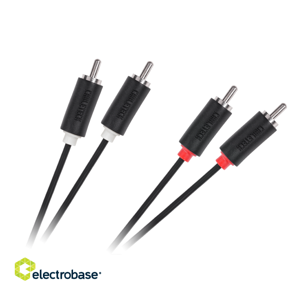 Koaksialinių kabelių sistemos // HDMI, DVI, AUDIO jungiamieji laidai ir priedai // Kabel 2RCA-2RCA 1m Cabletech standard paveikslėlis 1