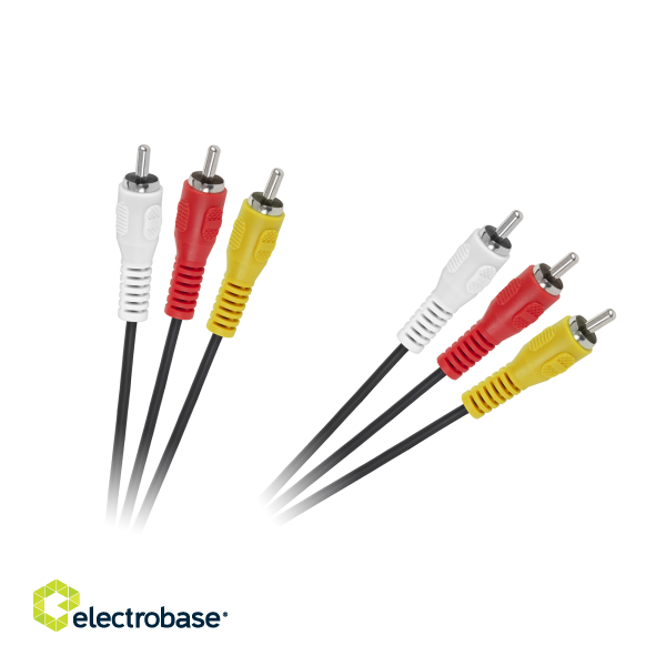 Koaksialinių kabelių sistemos // HDMI, DVI, AUDIO jungiamieji laidai ir priedai // Kabel 3 x RCA - 3 x RCA 1,5m