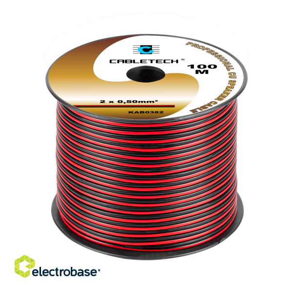 Acoustic audio systems cable and wire. Speaker cable // Kabel głośnikowy 0,5mm czarno-czerwony