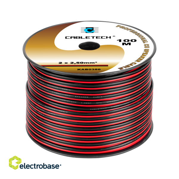 Acoustic audio systems cable and wire. Speaker cable // Kabel głośnikowy 2,5mm czarno-czerwony