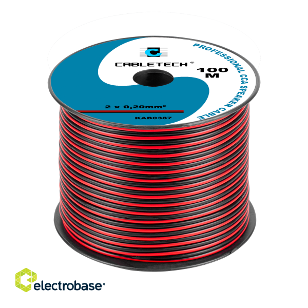 Acoustic audio systems cable and wire. Speaker cable // Kabel głośnikowy CCA 0.20mm czarno-czerwony