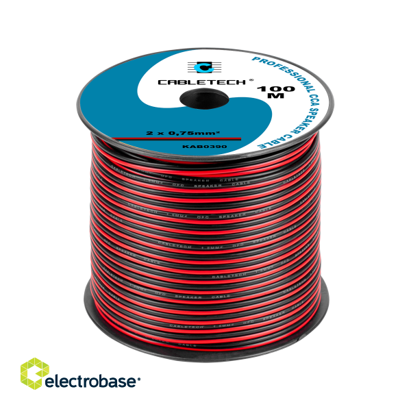 Acoustic audio systems cable and wire. Speaker cable // Kabel głośnikowy CCA 0.75mm czarno-czerwony