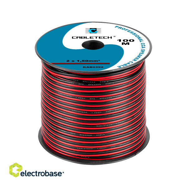 Acoustic audio systems cable and wire. Speaker cable // Kabel głośnikowy CCA 1.5mm czarno-czerwony