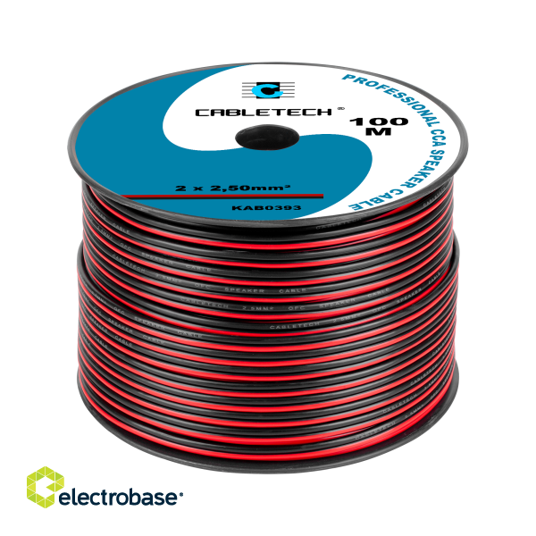 Acoustic audio systems cable and wire. Speaker cable // Kabel głośnikowy CCA 2.5mm czarno-czerwony