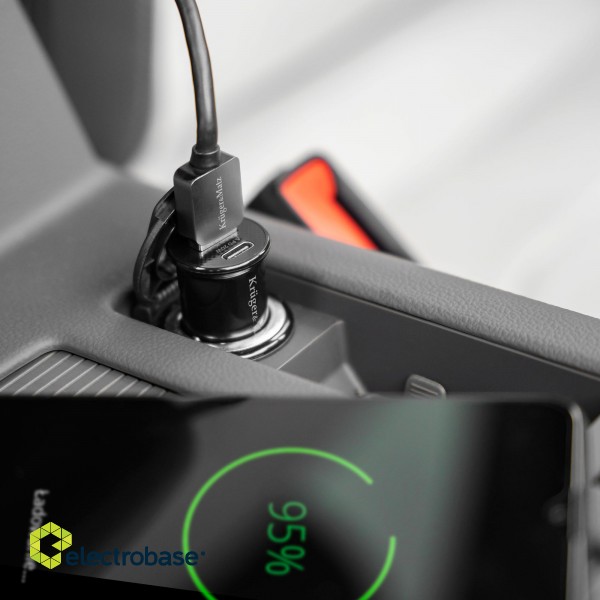 Matkapuhelimet ja tarvikkeet // Car chargers // Ładowarka samochodowa Kruger&amp;Matz dual USB 3100 mA z funkcją Quick Charge 3.0 i Power Delivery image 5