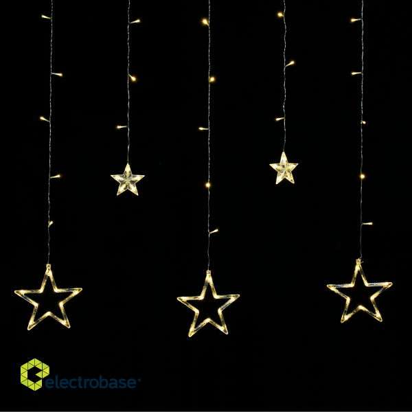 LED Lighting // Decorative and Christmas Lighting // Kurtyna świetlna Rebel - gwiazdy,ciepłe białe, 230V image 1