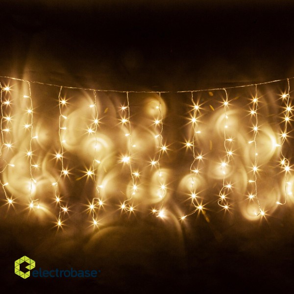 Apgaismojums LED // Dekoratīvais svētku apgaismojums | Ziemassvētku apgaismojums // Kurtyna świetlna 5m  (330 led), kolor ciepły biały. IP 44 image 2