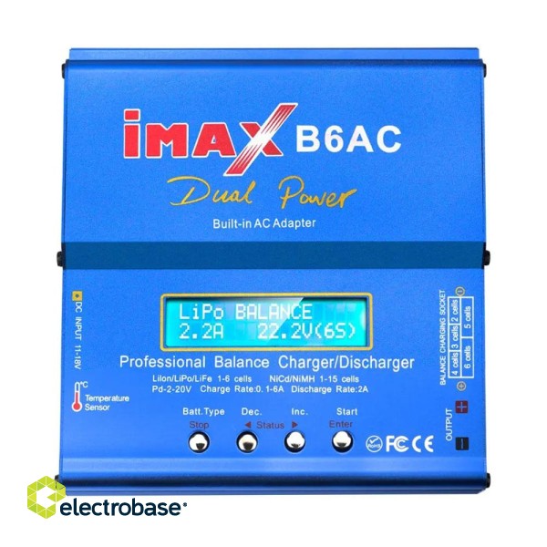 Батарейки и аккумуляторы // Зарядное устройство для аккум. AA, AAA, Li-Ion, C, D // Ładowarka balansująca iMAX B6 80W E6168 фото 2