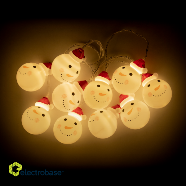 Apgaismojums LED // Dekoratīvais svētku apgaismojums | Ziemassvētku apgaismojums // Lampki choinkowe wewnętrzne na baterie - bałwanki image 1