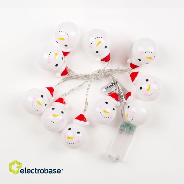 LED Lighting // Decorative and Christmas Lighting // Lampki choinkowe wewnętrzne Rebel  na baterie - bałwanki image 3