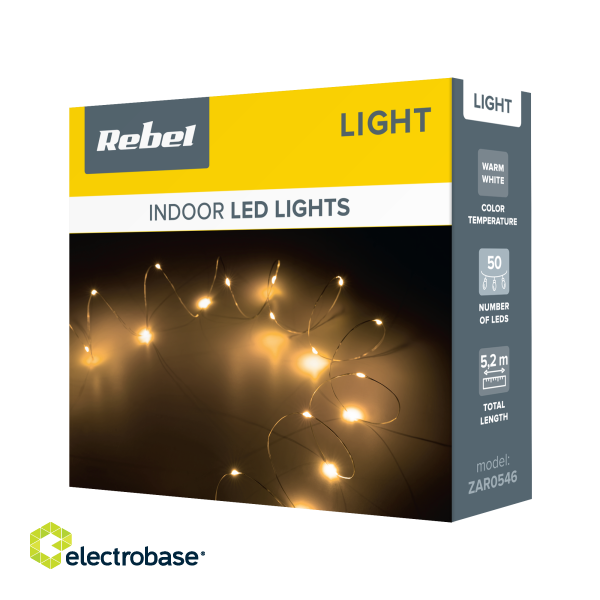 LED valgustus // Decorative and Christmas Lighting // Lampki świateczne - 50 mini led- ciepłe białe image 4