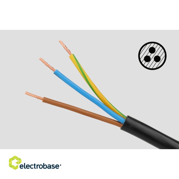 Electric Materials // Power strips, splitters, and UK/US adapters // Przedłużacz sieciowy  Rebel czarny 5 gniazd z przełącznikiem, kabel 3m (1,5mm) image 5