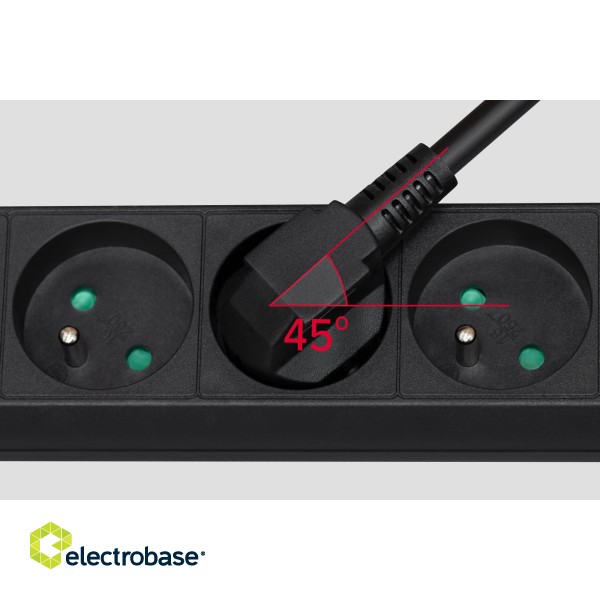 Electric Materials // Power strips, splitters, and UK/US adapters // Przedłużacz sieciowy  Rebel czarny 5 gniazd z przełącznikiem, kabel 3m (1,5mm) image 7