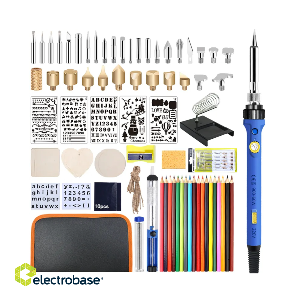 Electric Materials // Soldering Irons | Soldering stations | Soldering tin // Zestaw do pirografii, lutowania etui E6175 image 2