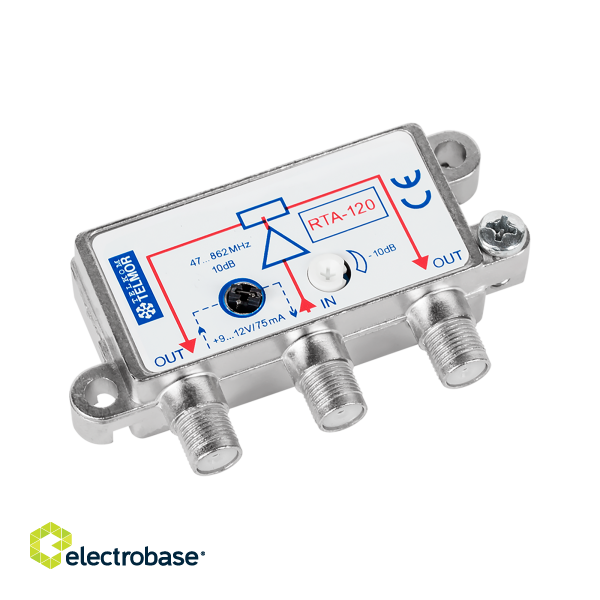 Televīzijas tehnika // TV antenas // Rozgałęźnik TV RTA 120-aktywny 2-wyjścia-TELMOR
