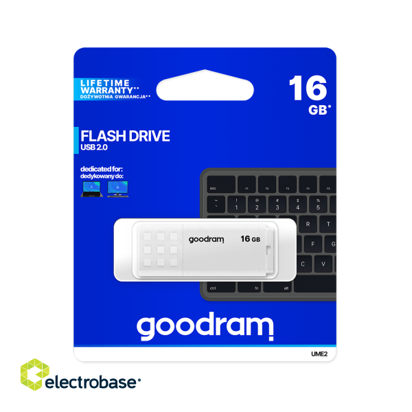 Välised salvestusseadmed // USB mälupulgad // Pendrive Goodram USB 2.0 16GB biały image 1