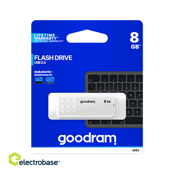 Ārējās datu glabāšanas iekārtas // USB Flash Atmiņa // Pendrive Goodram USB 2.0 8GB biały image 1