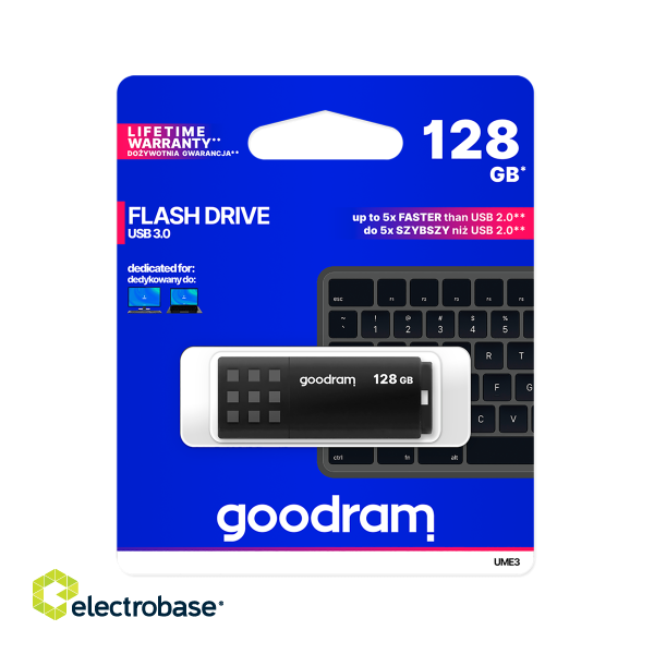 Внешние устройства хранения данных // USB Flash Памяти // Pendrive Goodram USB 3.2 128GB czarny фото 1