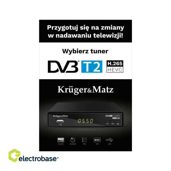 TV and Home Cinema // Media, DVD Players, Receivers // Plakat Kruger&amp;Matz Tuner DVB-T2