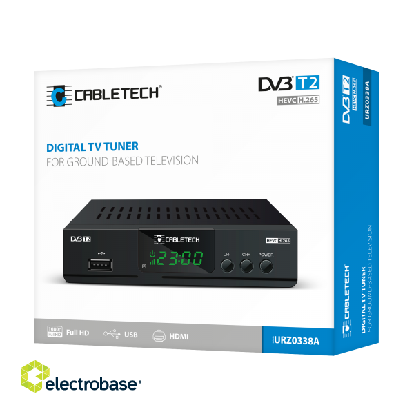 Televīzijas tehnika // Multivides , DVD atskaņotāji, Uztvērēji // Tuner DVB-T2  H.265 HEVC Cabletech image 5
