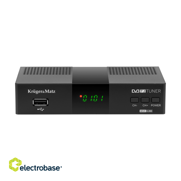 Televīzijas tehnika // Multivides , DVD atskaņotāji, Uztvērēji // Tuner DVB-T2  H.265 HEVC Kruger&amp;Matz image 2