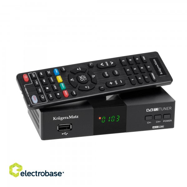 Televīzijas tehnika // Multivides , DVD atskaņotāji, Uztvērēji // Tuner DVB-T2  H.265 HEVC Kruger&amp;Matz image 8