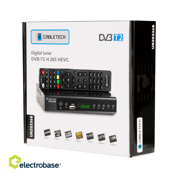 TV and Home Cinema // Media, DVD Players, Receivers // Tuner DVB-T2/C  HEVC H.265 Cabletech paveikslėlis 5