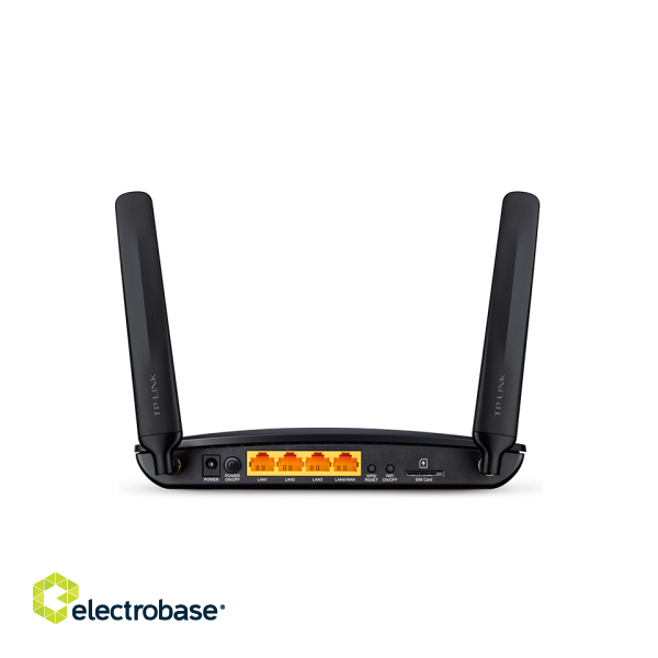 Tīkla iekārtas // Bezvadu Rūteri // TP-Link TL-MR6400 SIM/Dwupasmowy, bezprzewodowy router 4G LTE, 300Mb/s image 3