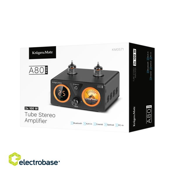 TV, Audio un Video tehnika // Mājās kinozāles un akustiskās sistēmas // Wzmacniacz lampowy stereo Kruger&amp;Matz model A80-PRO image 7