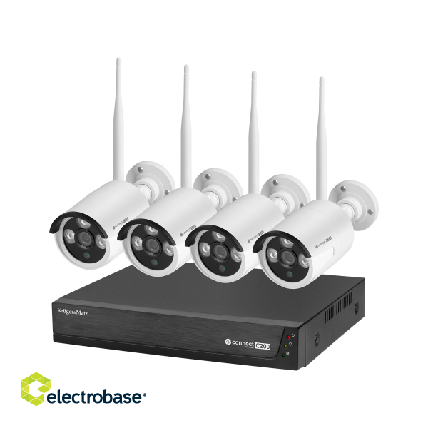 Vaizdo stebėjimo sistemos // Paruošta įdiegti Vaizdo stebėjimo rinkiniai. // Zestaw do monitoringu WiFi Kruger&amp;Matz Connect C200 Tuya paveikslėlis 1