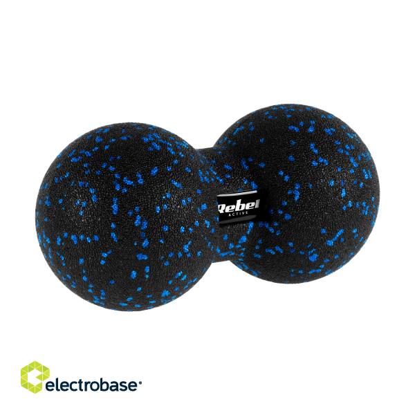 Henkilökohtaiset hoitotuotteet // Hierontalaitteet // Duoball podwójna piłka do masażu 12cm, kolor czarno-niebieski, materiał EPP, REBEL ACTIVE image 1