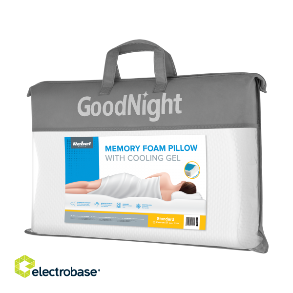 Goods for better sleep // Pillow // Poduszka ortopedyczna profilowana z pianki memory z żelem chłodzącym, REBEL ACTIVE image 7