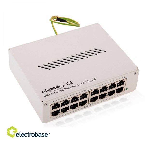 Cyberteam Ethernet pārsprieguma aizsargs 8P PoE Desktop Gigabit SPG-8P-D