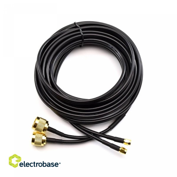 OEM Coaxial Cable N Male / SMA Male 10m Duplex Gold CC-NM-SM-10-D-G