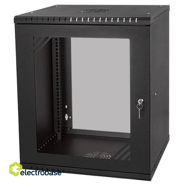 Stalflex Rack Cabinet 19" 12U  600mm  Glass Door  Black RC19-12U-600GB