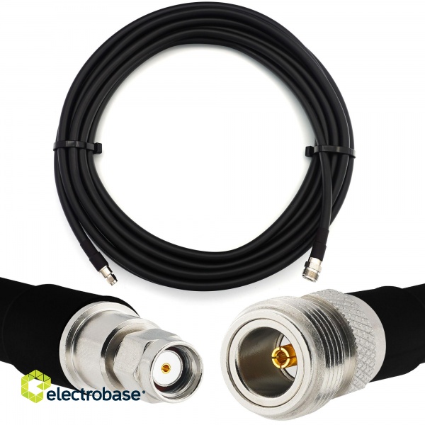 Rangeful RP-SMA Male to N Female 15m Flexible Coaxial Cable — LMR400 UF UltraFlex equivalent HF400-RPSM-NF-15