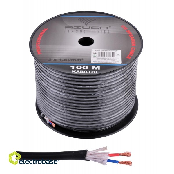 Acoustic audio systems cable and wire. Speaker cable // KAB0378 Kabel głośnikowy okrągły Azusa 1.5mm + bawełna (rolka 100m)