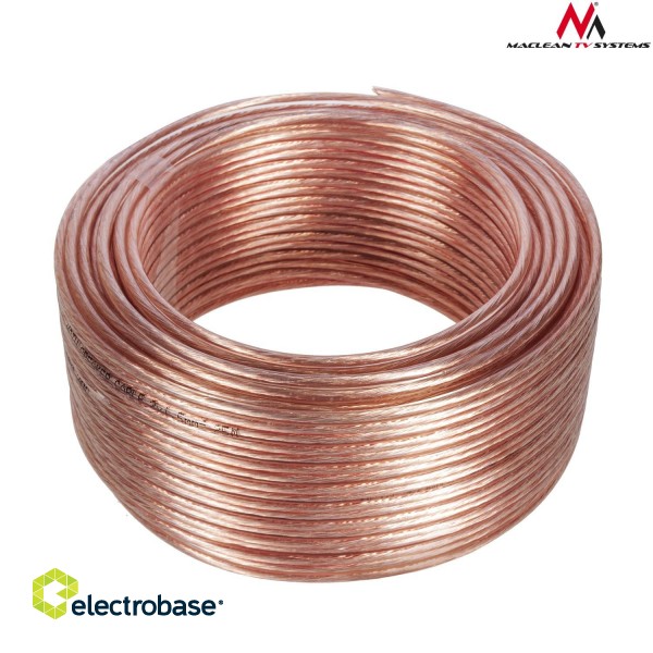 Acoustic audio systems cable and wire. Speaker cable // Kabel przewód głośnikowy transparent PVC Maclean, 2*1.5mm2 / 48*0.20 CCA 3,5*7,0mm, 25m, MCTV-510 image 2