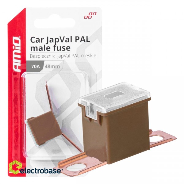 Car and Motorcycle Products, Audio, Navigation, CB Radio // Car Electronics Components : Installation Cables : Fuses : Connectors // Bezpiecznik samochodowy japval pal męski 48mm 70a amio-03422