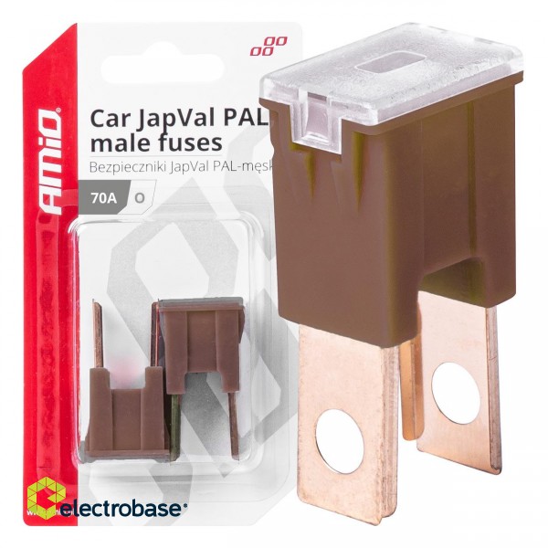 Car and Motorcycle Products, Audio, Navigation, CB Radio // Car Electronics Components : Installation Cables : Fuses : Connectors // Bezpieczniki samochodowe japval pal męskie 2 szt. 70a amio-03401