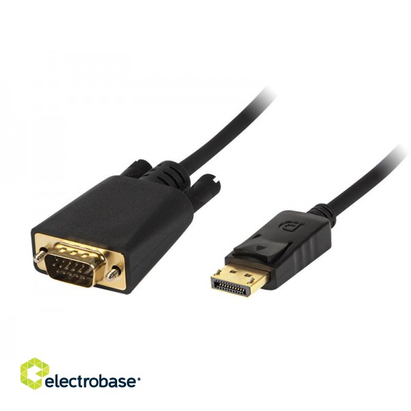Koaksiālo kabeļi 75 Ohm, 50 Ohm un Televīzijas aksesuāri // HDMI, DVI, Audio savienotājkabeļi un aksesuāri // 92-030# Przyłącze display port-vga 1,8m