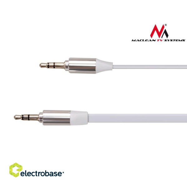 Coaxial cable networks // HDMI, DVI, AUDIO connecting cables and accessories // Przewód Maclean, Jack 3.5mm, Płaski, Metalowy wtyk, 1m, Biały, MCTV-694 W image 4