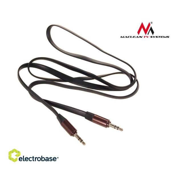 Koaksialinių kabelių sistemos // HDMI, DVI, AUDIO jungiamieji laidai ir priedai // Przewód Maclean, Jack 3.5mm, Płaski, Metalowy wtyk, 2m, Czarny, MCTV-695 B paveikslėlis 6