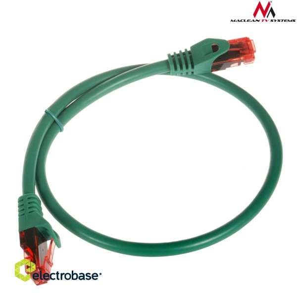 LAN datortīkli // Savienotājvadi (patch cords) Datortīkliem | LAN komutācijas kabeļi // MCTV-300 G 47261 Przewód kabel patchcord UTP cat6 wtyk-wtyk 0,5m zielony image 2