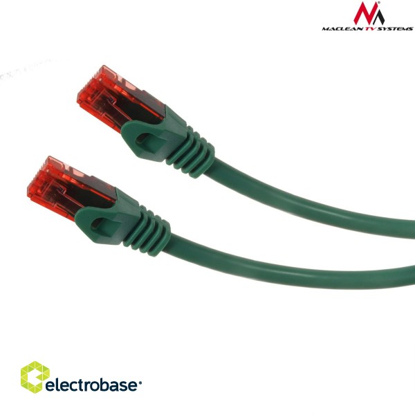 LAN datortīkli // Savienotājvadi (patch cords) Datortīkliem | LAN komutācijas kabeļi // MCTV-300 G 47261 Przewód kabel patchcord UTP cat6 wtyk-wtyk 0,5m zielony image 3
