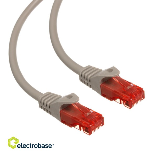 LAN datortīkli // Savienotājvadi (patch cords) Datortīkliem | LAN komutācijas kabeļi // MCTV-301 S 47264 Przewód kabel patchcord UTP cat6 wtyk-wtyk 1m szary image 1