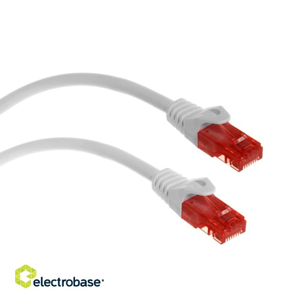 LAN datortīkli // Savienotājvadi (patch cords) Datortīkliem | LAN komutācijas kabeļi // MCTV-301 W 47265 Przewód kabel patchcord UTP cat6 wtyk-wtyk 1m biały  image 1